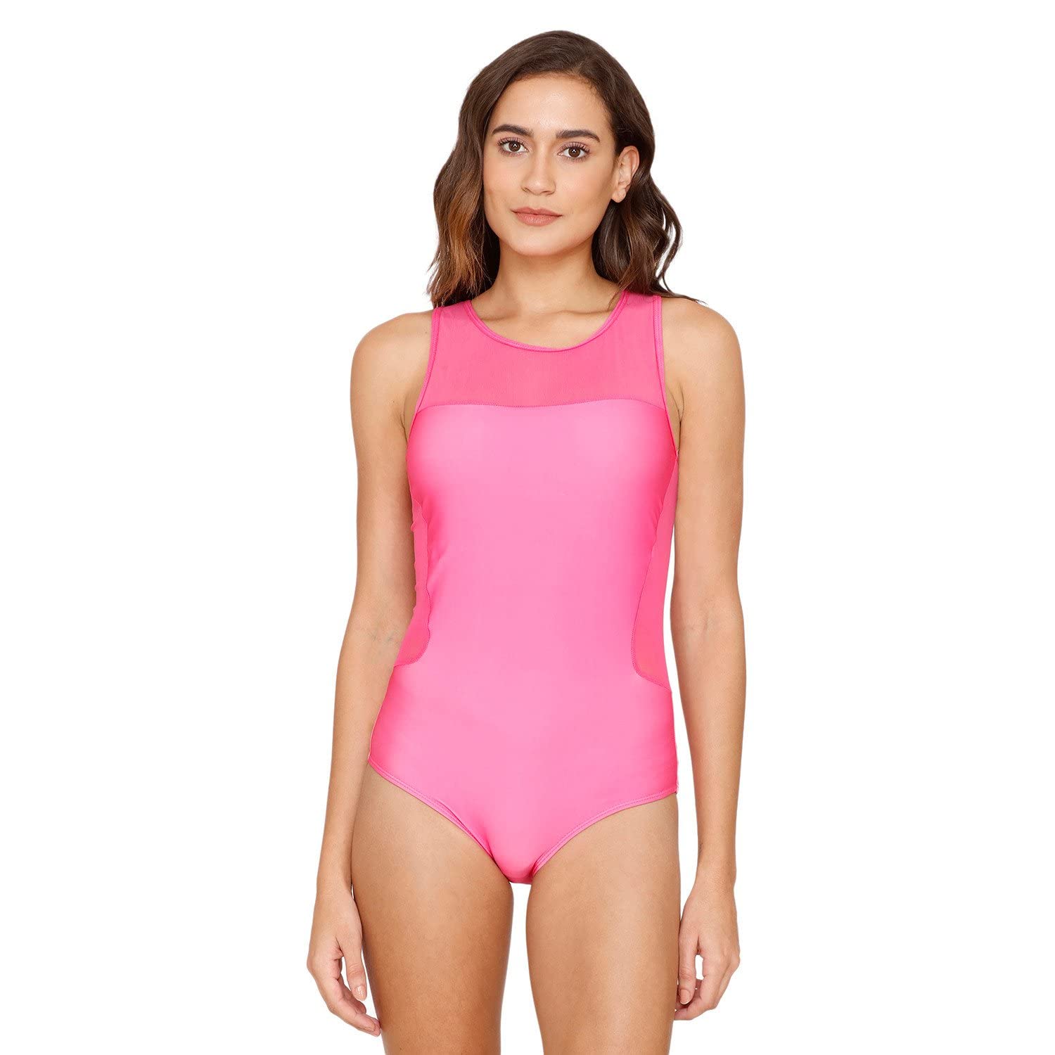 Coucou Women's Contemporary One Piece Swimsuit (CO8007-Knockout Pink Medium)