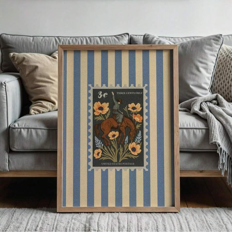 Affiche Rodeo Vintage ZHAOLIN Toile 60x80cm Décoration Ranch