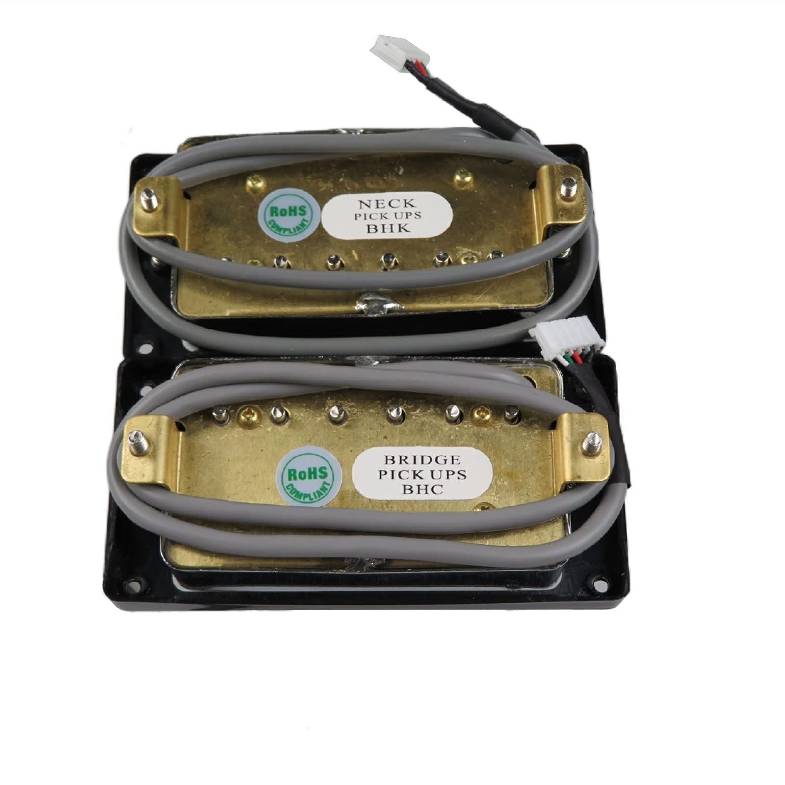 Guitar Pickups Humbucker Pickups Pickup Neck And Bridge Pickup 4C Wiązki Okablowania Push-pull Single Cut Set Dla Gibson Eviphone Gitara Przetworniki gitary elektrycznej (Color : Silver Black Frame)