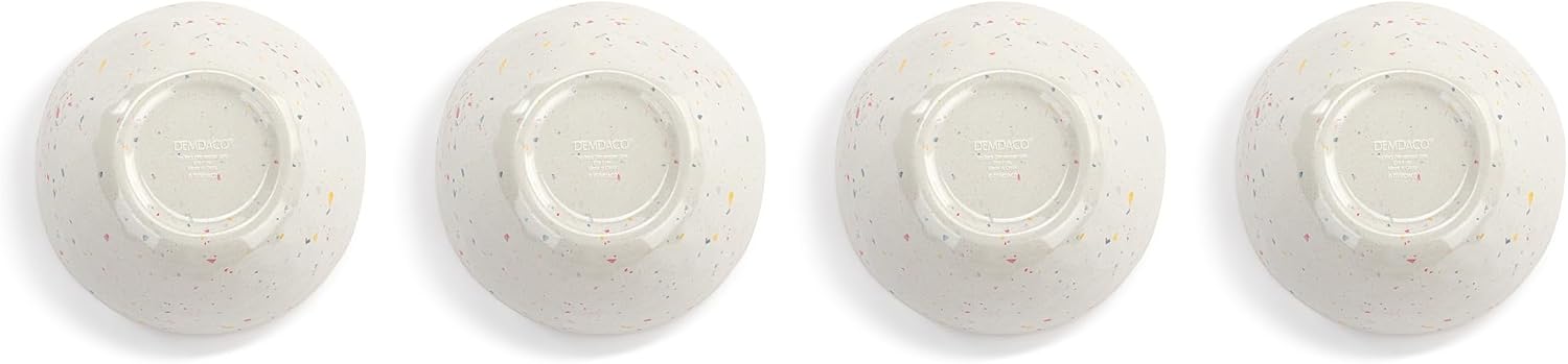 DEMDACO Decorative Snack Bowls for Nuts Fruit or Dips 3 x 6 Inch Melamine Confetti Set of 4