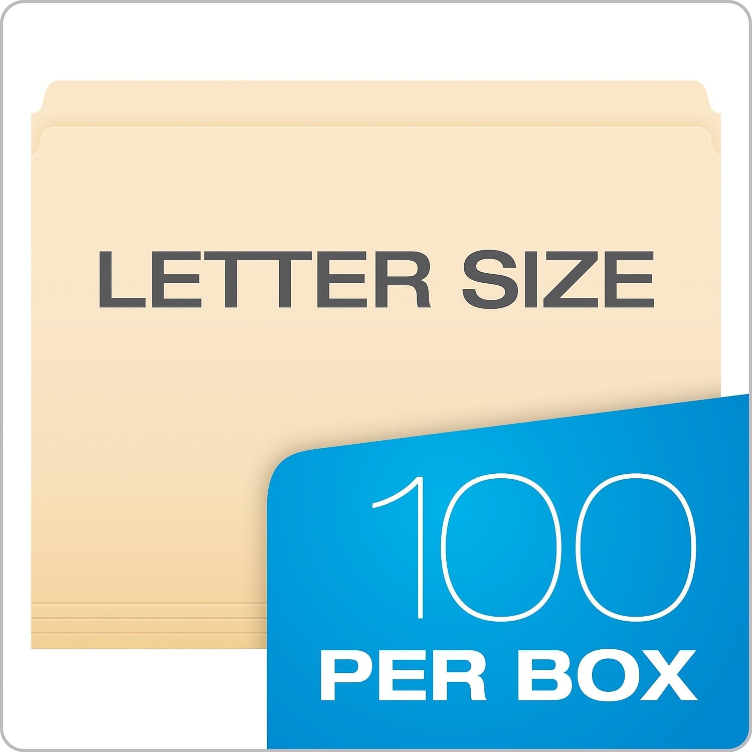 Pendaflex Reinforced-Top File Folders, Letter Size, Manila, Straight Cut, 100/BX (R752)