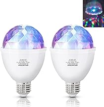 Aigostar LED Disco Lamp E27 3W RGB Disco Ball 360° Rotating LED Party Lighting Mood Light Party Decoration for Birthday Party Wedding Party Christmas Halloween Pack of 2