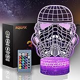 Controlador de luz nocturna Darth Vader Una luz nocturna 3D para niños con control remoto 16 colores que cambian la decoración de auriculares para sala de juegos mejor regalo para jugadores