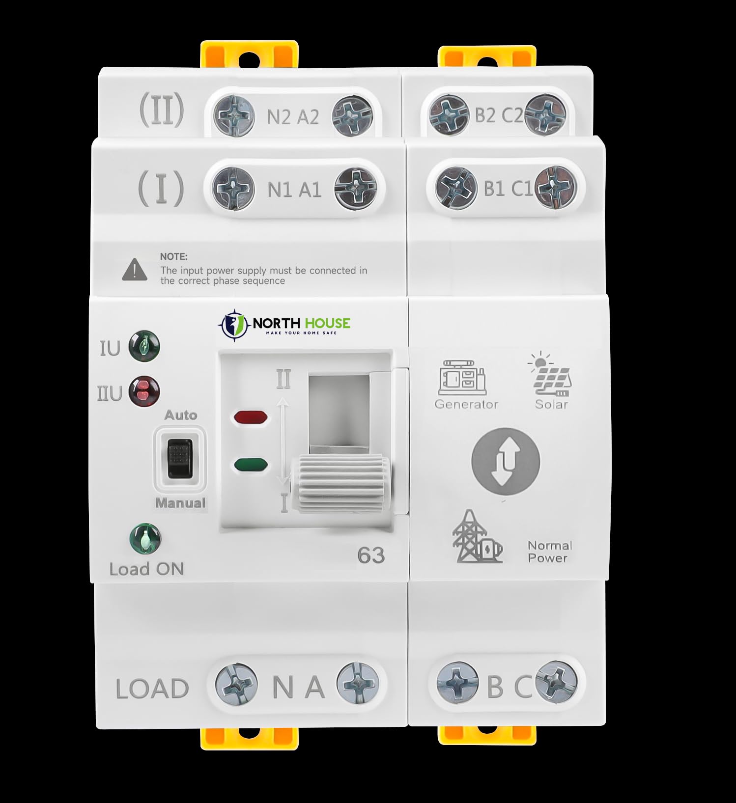 NORTH HOUSE G2R Automatic Transfer Switch, AC220V/110V, 63A, 2P/4P Configuration, Over-Voltage and Under-Voltage Protection, Generator and Solar Compatible-picture-13