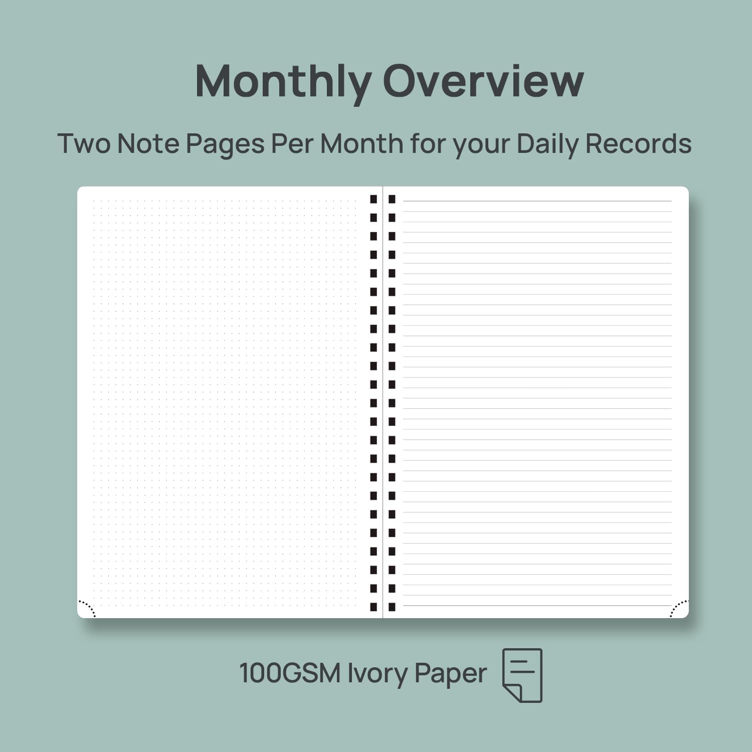 POPRUN 2026-2027 Monthly Planner, Large Size 8.25" x 11.75", 16-Month Soft Cover Agenda Calendar from April 2026 to July 2027, Appointment Book with Spiral Bound, Monthly Tabs, Notes and Expenses Pages - Indigo Blue