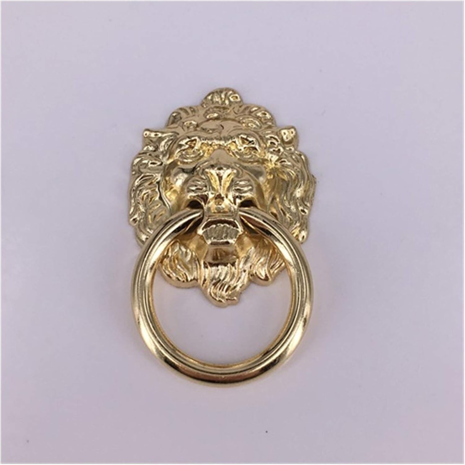 Zhaoqin Gold Door Knocker Door Knockers 2Pcs Antique Chic Dresser Knobs Pulls Drawer Rings Lion Head Furniture Knob Knocker Kitchen Cabinet Handle(Gold)