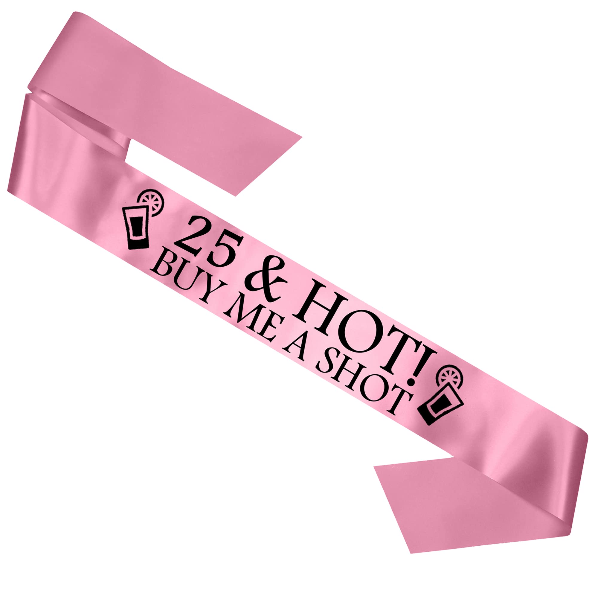 Schärpe Zum 25. Geburtstag – Hot Pink Satin Mit Silbernem Schriftzug „It’s My 25th Birthday“