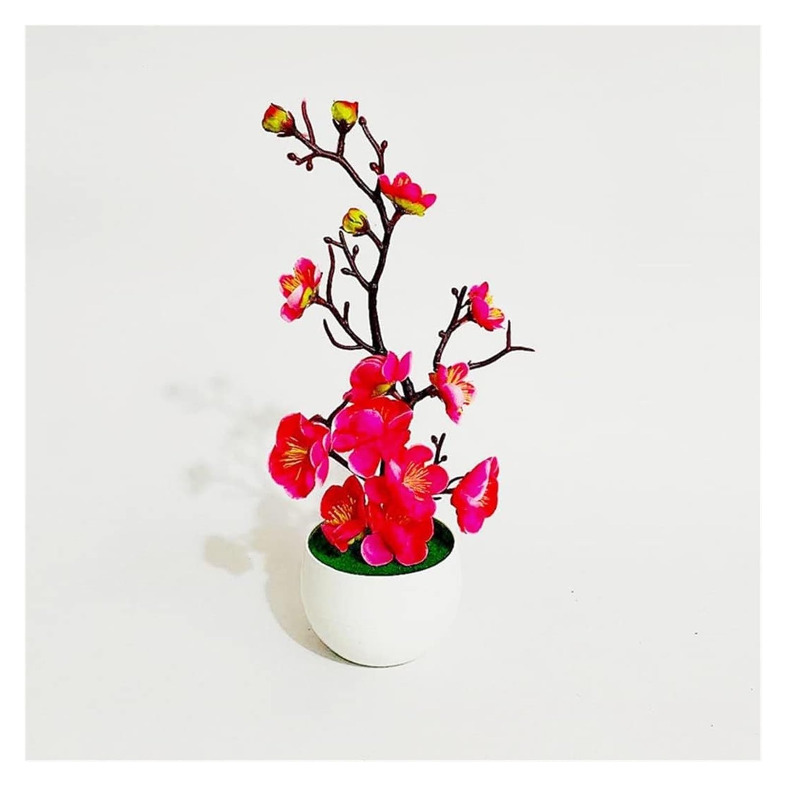Sztuczne kwiaty z tworzywa sztucznego, 1 szt. Bonsai jedwabne kwiaty śliwkowe rośliny symulacja zimowa gałąź