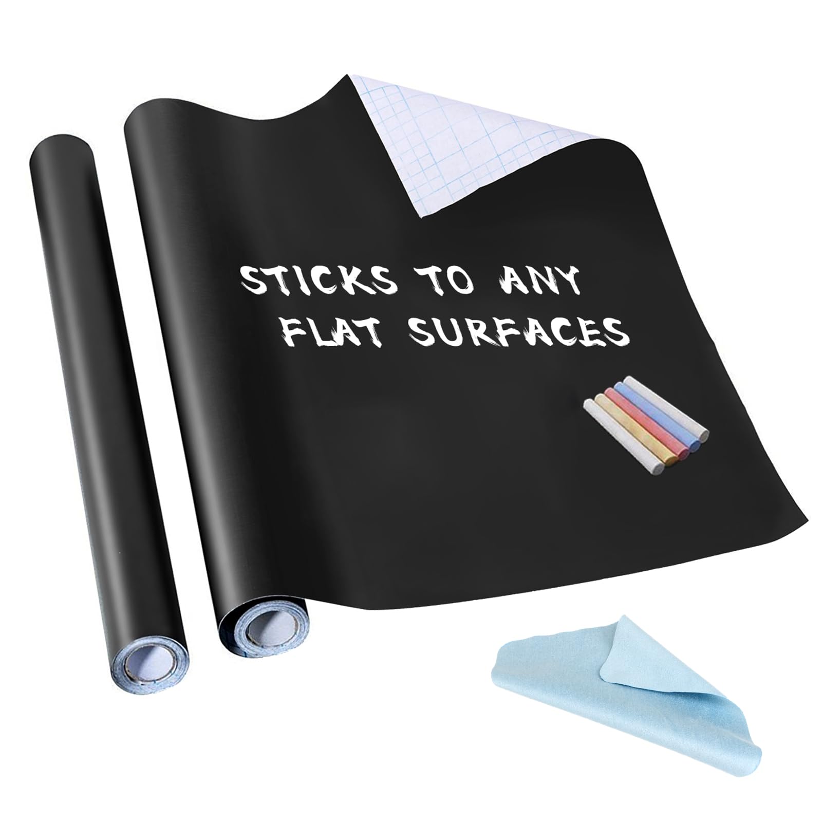 Chalkboard Contact Paper,LeeLoon Chalk Paper Wall Decals Stickers Self-Adhesive Eraseble Cuttable Removable Blackboard Wallpaper for School Office,Home,Kid,Art,Restaurant Menu,Decoration 17.7" X 78.7"