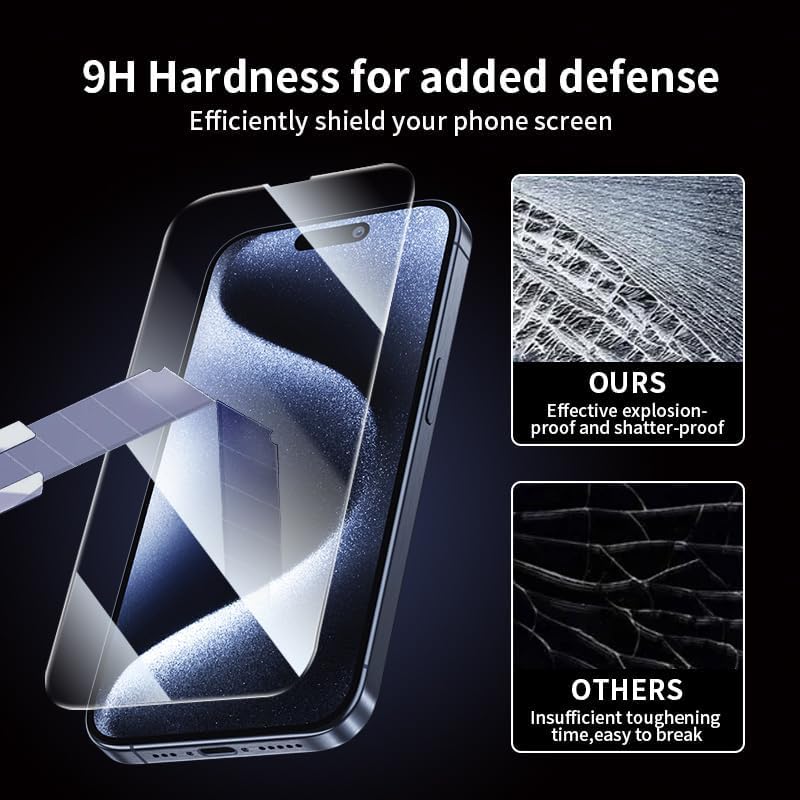 Image of Gorilla Extra Strong Premium HD+ ESD Anti Static Tempered Glass for Apple iPhone 16 Pro Edge to Edge Full Coverage Fingerprint and Oil Resistant with Easy Installation Kit