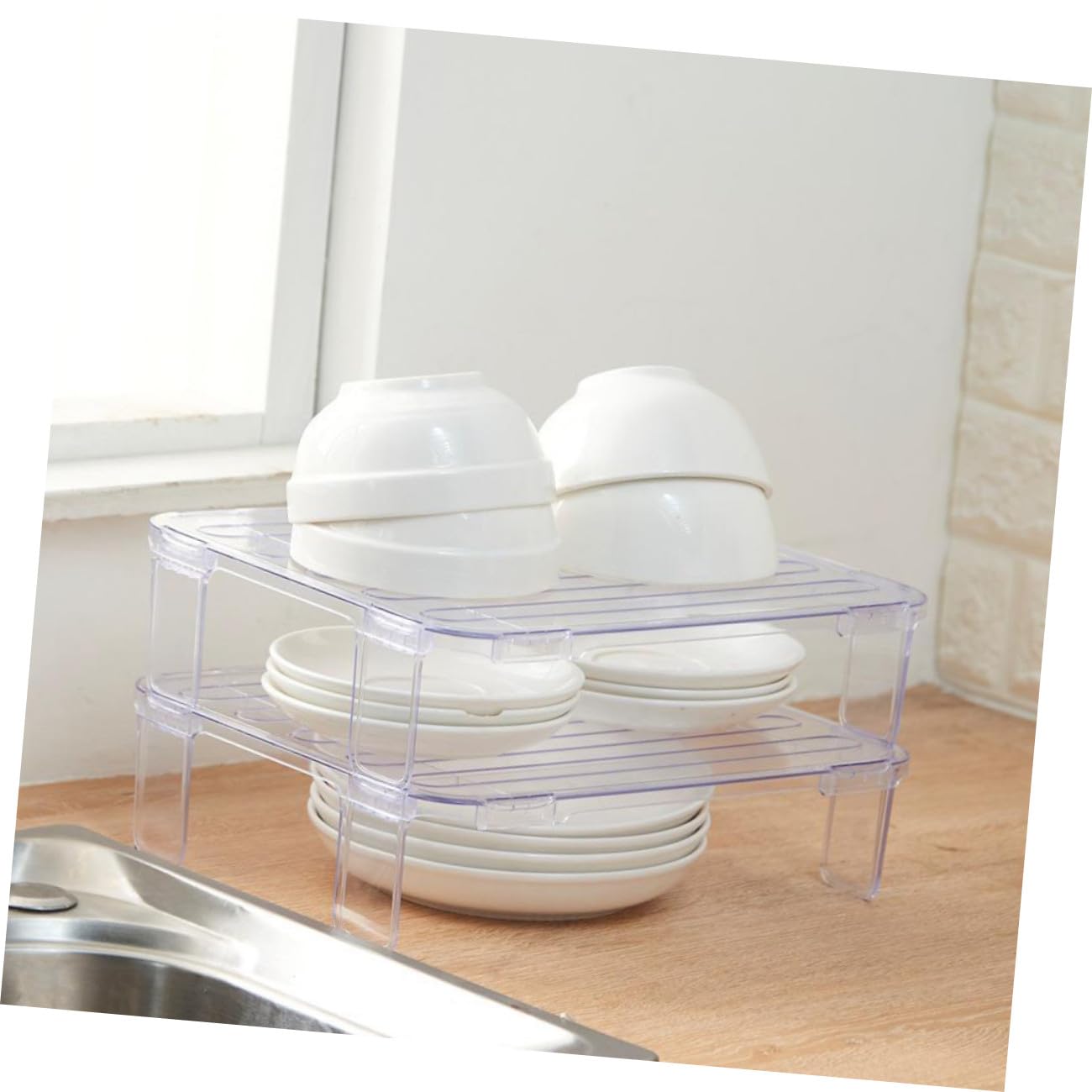 POPETPOP Organizer per Frigorifero Impilabile Trasparente Accessori Cucina Pratici Ripiano per Stoccaggio Armadi e Ristoranti