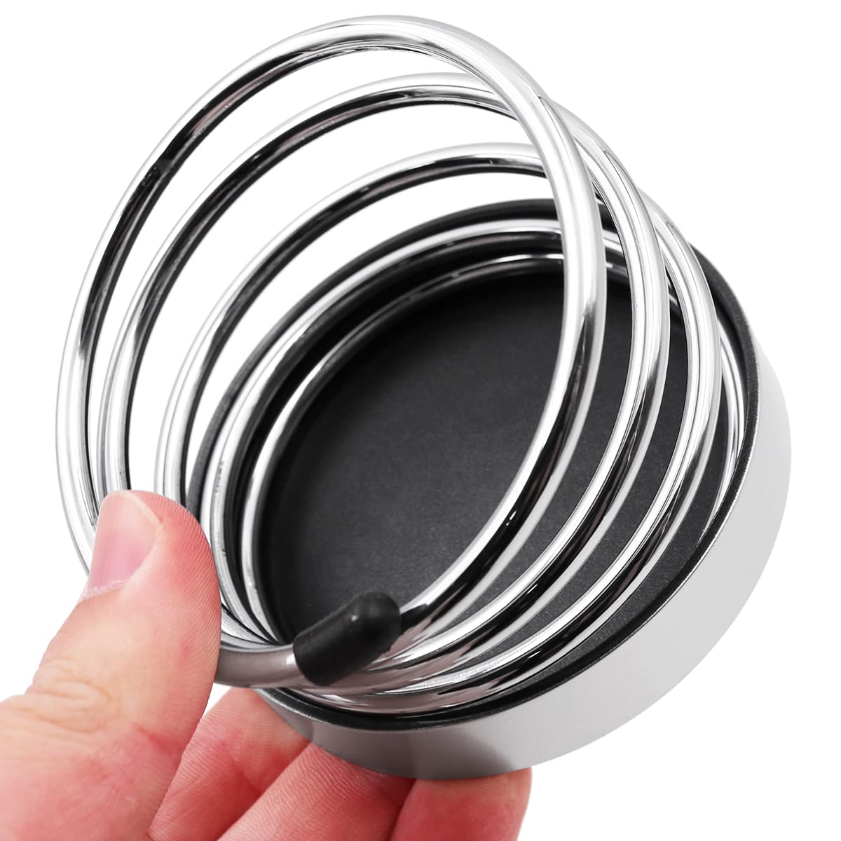 JSCARLIFE Portabottiglie Universale Per Auto In Acciaio – Sottobicchiere Adesivo Per Auto, Camion, Barca, Nero, Diametro 7,4 Cm