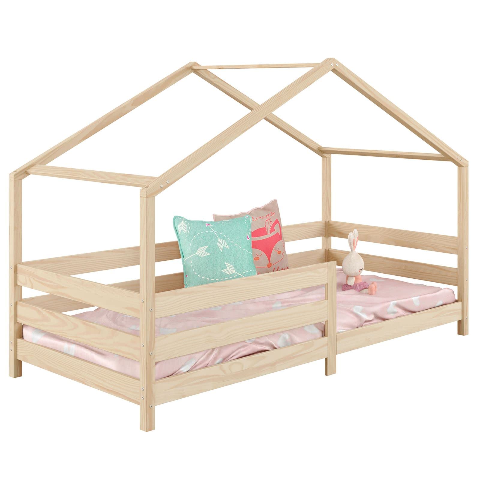 ROSI 140x200 Grijs Huisbed Eenpersoonsbed met Laden Kinder Meubels Stapelbedden Kinderbedden - Kinder Meubels 24