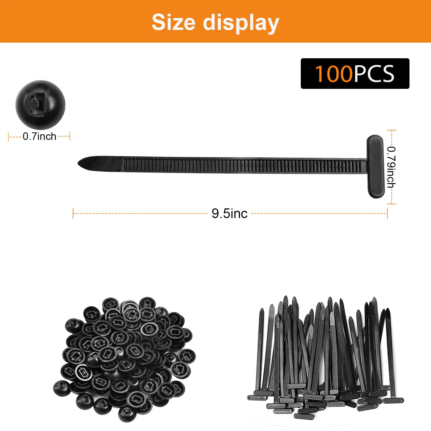 Fibbia Universale per Fascette Stringicavo in Nylon Fibbie Universali in Nylon per Fascette Fermacavi Universal Cable Tie Buckle per Riparazioni Quotidiane Dell'auto 50Pcs (50)