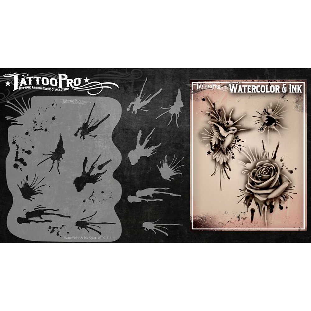 Tattoo Pro Airbrush Stencil Series 1 - Skulls, Mylar Airbrush Tattoo Template, Reusable Face Paint Stencil