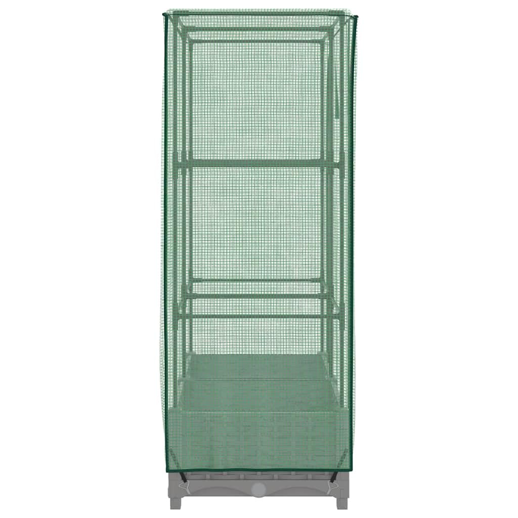Arriate Elevado con Cubierta de Invernadero y Armazón de Hierro, Diseño de Ratán para Plantas, Verduras y Hierbas, Incluye Cremalleras de Ventilación y Cuerdas de Sujeción