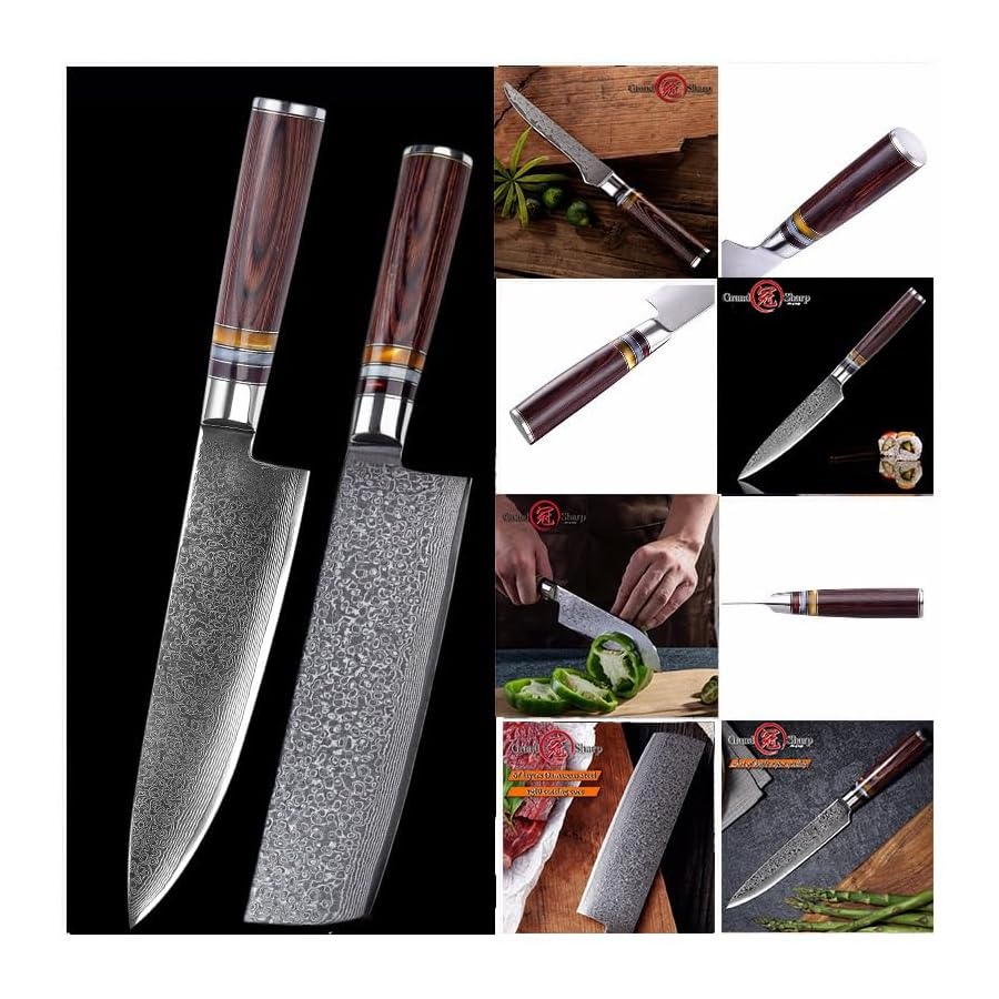 Kitchen-Knife-Sets-7-PCS-Damascus-Knife-Set-vg10-Japanese-Damascus-Steel-Kitchen-Knives-Full-Chefs-Set-Family-Cooking-Tools-MAYiT2855 Kitchen Knife Sets, 7 PCS Damascus Knife Set vg10 Japanese Damascus Steel Kitchen Knives Full Chef's Set Family Cooking Tools, MAYiT2855
