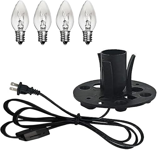 BUBYVV Cable de lámpara de sal, cable de lámpara de sal, montaje de base y clip para todas las lámparas de sal de cristal del Himalaya, 6 bombillas