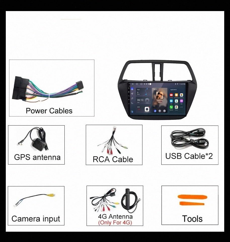 Radio de coche Bluetooth de 32GB con CarPlay y cámara para Suzuki SX4 7