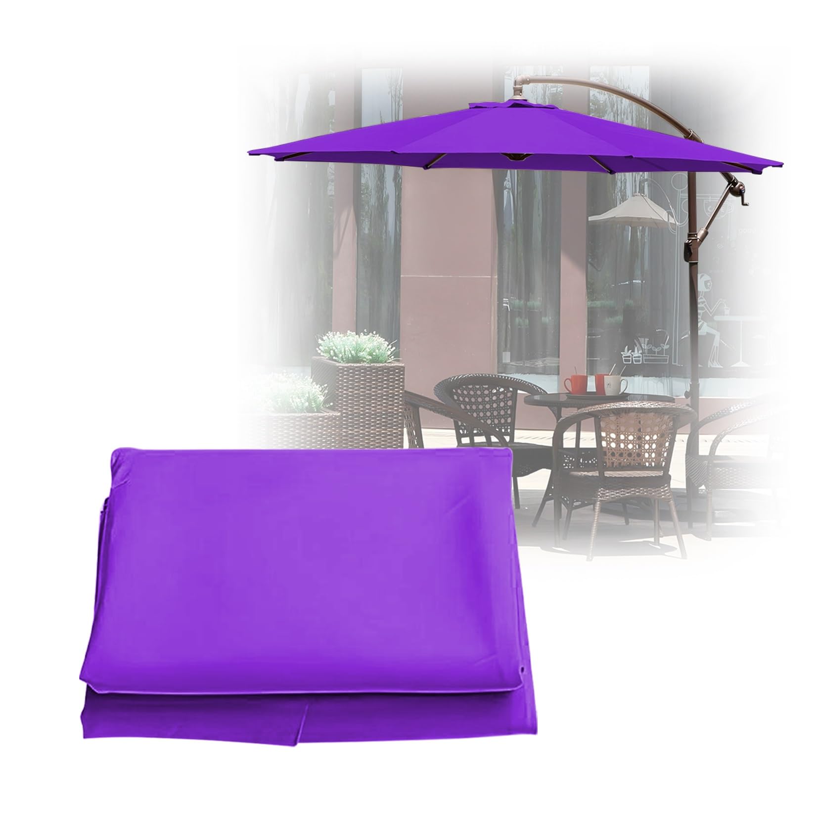 ESOYAWE Garden Parasol Covers Replacement Parasol Canopy, 6 Ribs 8 Ribs Patio Umbrella Replacement Canopy, Waterproof UV Protection Outdoor Parasol Fabric Replacement (Canopy Only)