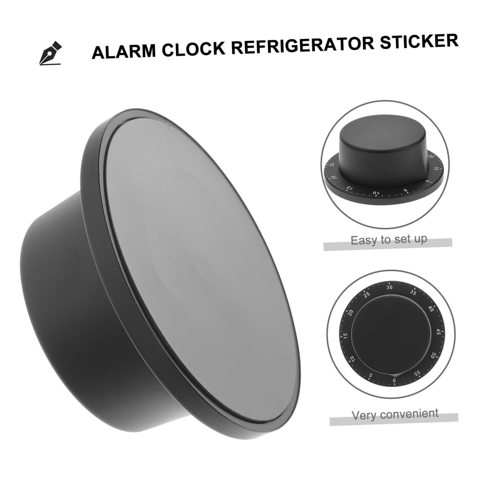 Temporizador Mecánico de Cocina Acero Inoxidable Regresiva con Alarma Fuerte Diseño Negro Resistente al para Hogar y Restaurante