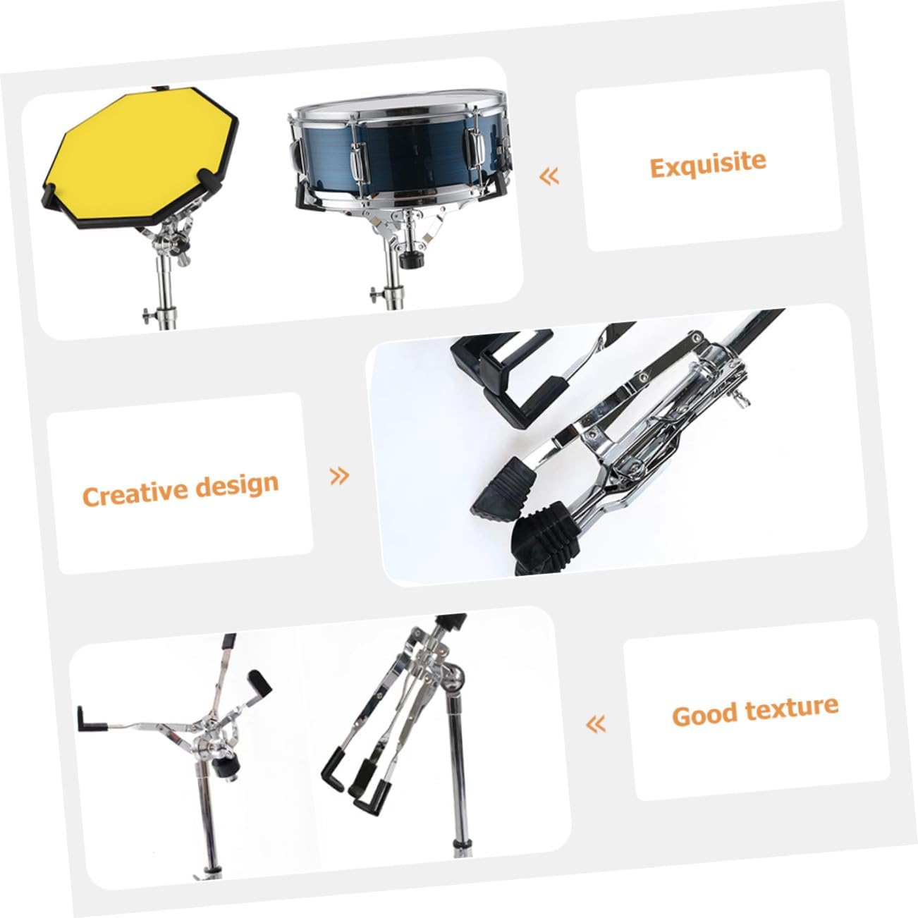 Snare Drum Rack with Drumstick Holder Alloy Drum Stand for Stable Percussion Support Portable and Multi-angle