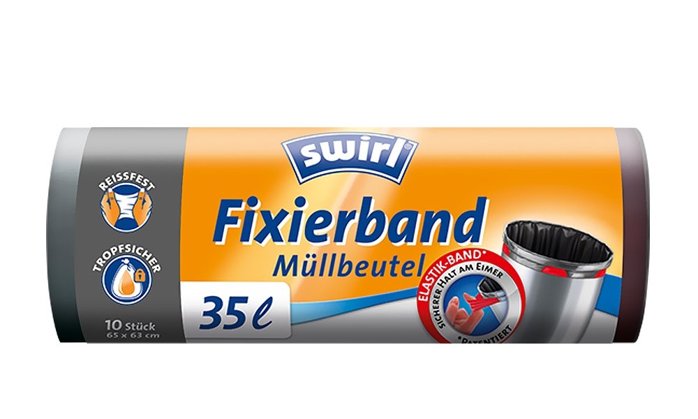 Swirl 35 L Ruban de fixation Sacs poubelle, 1er Pack (1 x 10)