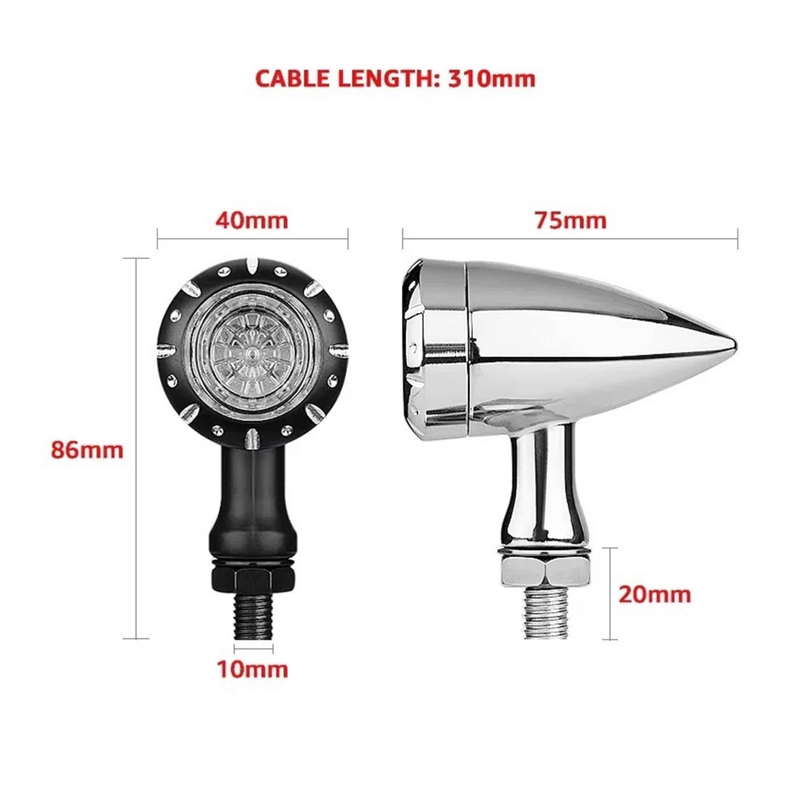 Clignotant de Course Ambre Frein à LED pour Moto Clignotant