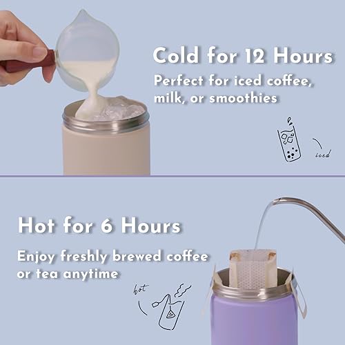 Miniatura 3 de Vaso aislado de 17 onzas S - Morado  A prueba de fugas, acero SUS316 con 2 pajitas + bolsa de lona - Azul  Botella de agua reutilizable para viajes,