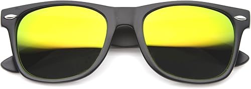 Miniatura 9 de Gafas de sol planas de color mate reflectantes lentes de gran tamaño con borde de cuerno