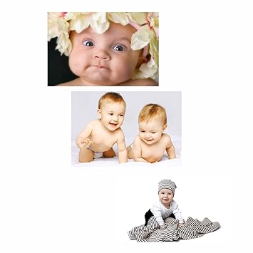 PAPER PLANE DESIGN New Born Baby Girl and Baby Boy Cute Poster for Wall Pregnant Women in Room, Bedroom with Matt Finish, (Multicolour, 12 x 18 Inch, Big Size) - Set of 3 Photo