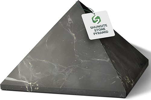 Miniatura 16 de Auténtica pirámide de shungita pulida de 1.57 pulgadas / 1.57 pulgadas, cristal curativo natural, pirámide negra real, protección de escritorio