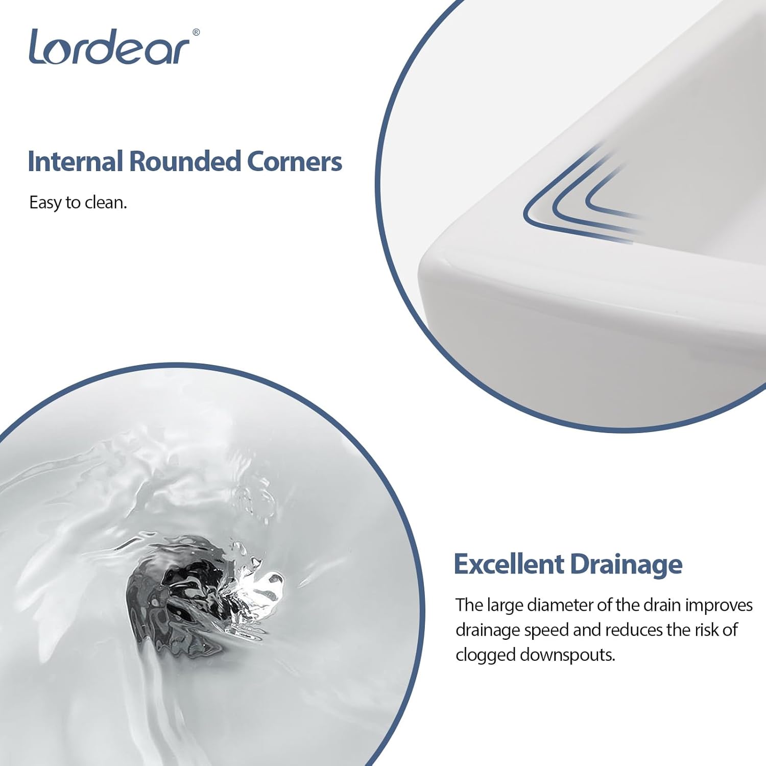 Lordear Wall Mount Corner Bathroom Sink 18 Inch White Ceramic Washing Basin Sector Wall Mount Sink for Small Bathrooms.