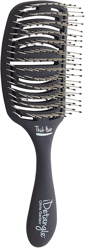 Olivia Garden iDetangle Brush for Wet and Dry Hair - Detangler Brush for Women and Men - Adjusts Tension by Hair Type - For Curly, Wavy or Straight - Flexible Vented Head
