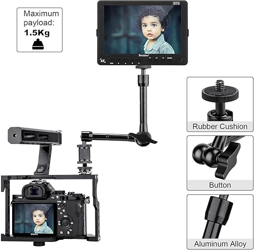 Miniatura 3 de FOMITO Brazo mágico articulado de 11 pulgadas + súper abrazadera para cámara DSLR Rig a monitor LCD, luz de video LED