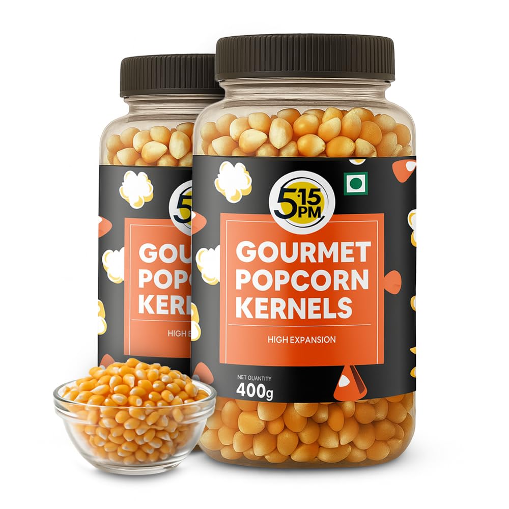 5:15PM Popcorn Kernel Seeds– Big Size Gourmet Pop Corn Kernels Imported from USA | High Expansion, A Grade Makkai Popcorn – 400g (Pack of 2)-image-42