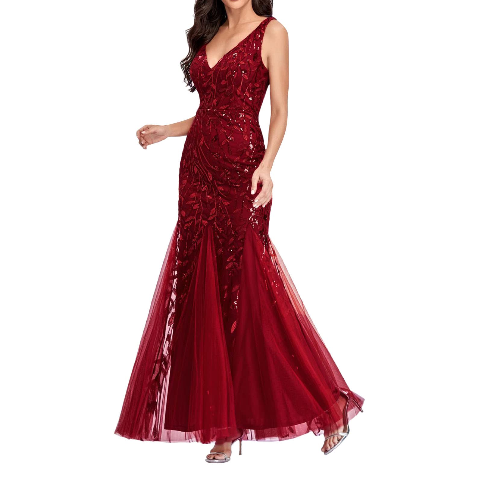 Abiti Donna Estivi Eleganti Ballo Abiti Lunghi Festa alla Moda Vestito da Sera Eleganti Cocktail Party Cerimonia Abito da Donna Sposa da Sera Vintage Vestito da Damigella