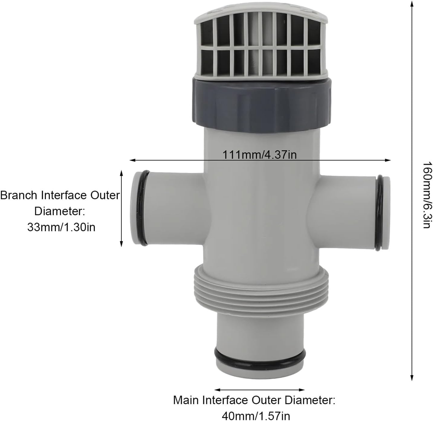 Dual Split Hose Plunger Valve for 11872 Plastic Pool Part Accessory Attachment for Above Ground and Pump Mainten