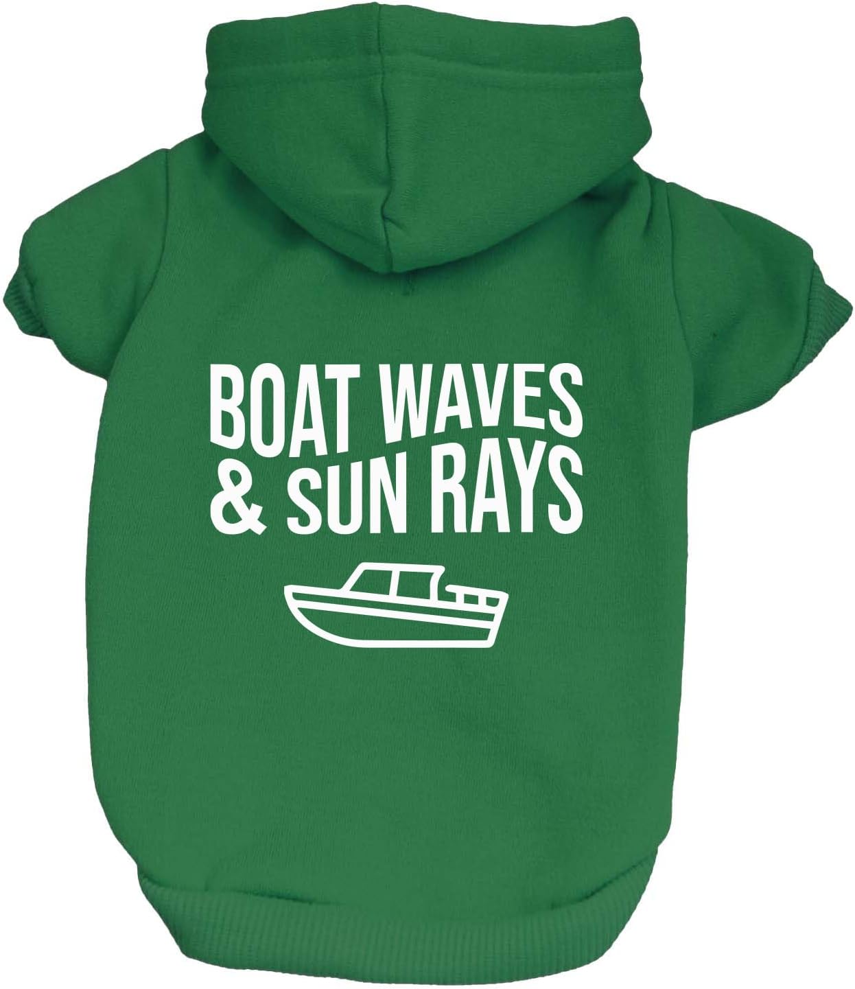Boat Waves & Sun Rays Dog Hoodie Fleece Lined Pullover Sweatshirt with Leash Hole (Hot Pink, 2X-Large 806)