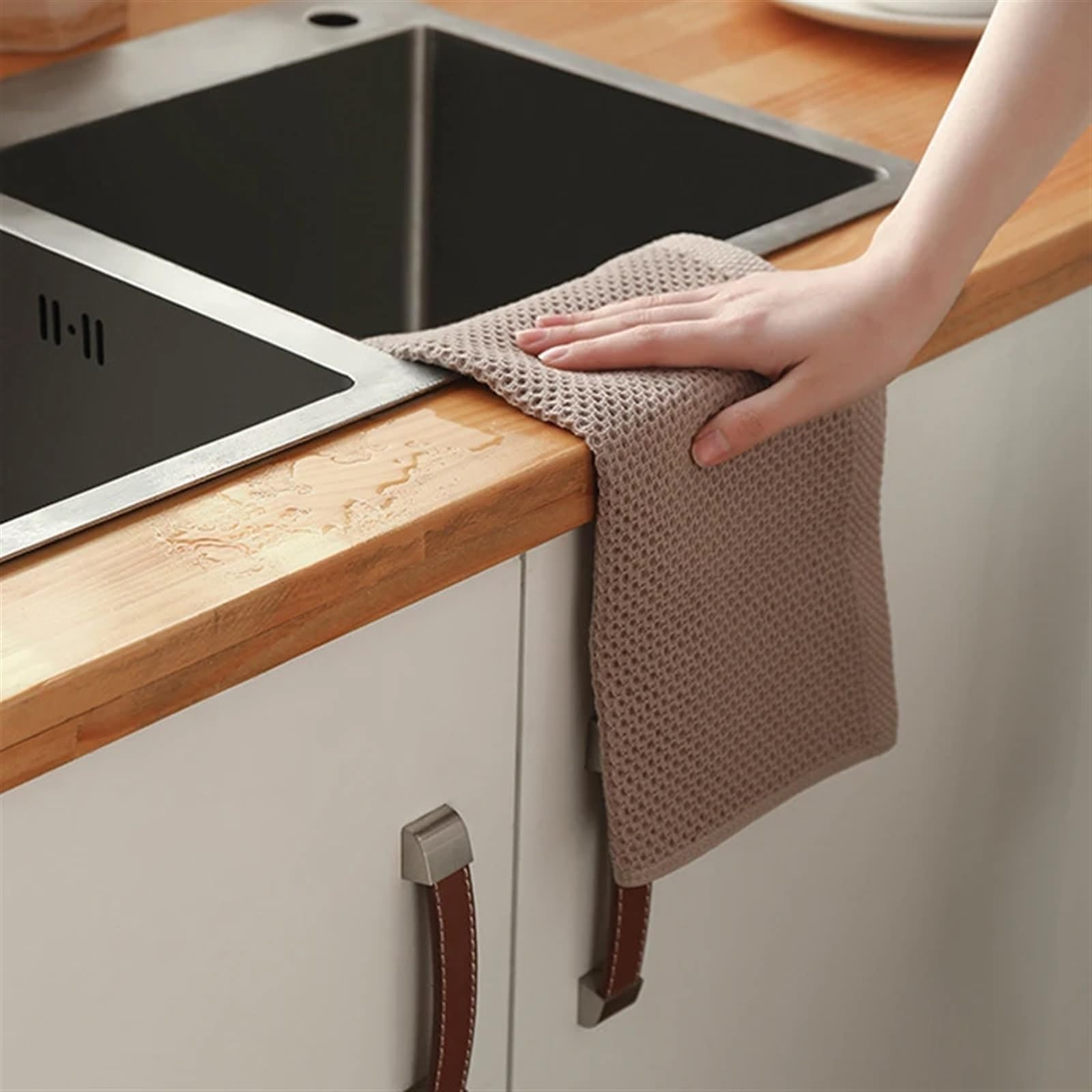 Balleta Paño de Cocina algodón y Absorbente, paño Limpieza del hogar, Utensilios, Lavado, 4/6 Uds(Deep Green,6Pcs)