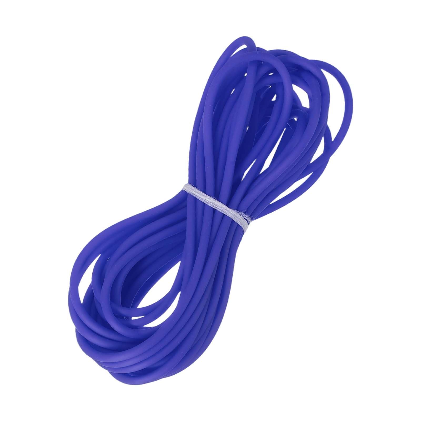 PATIKIL Hollow Pipe Rubber Cord 5.5 Yards 3mm, Hollow Tube Silicone Tubing Spool with 1.5mm ID Hole for DIY Jewelry Making Knitting Beading Craft, Blue