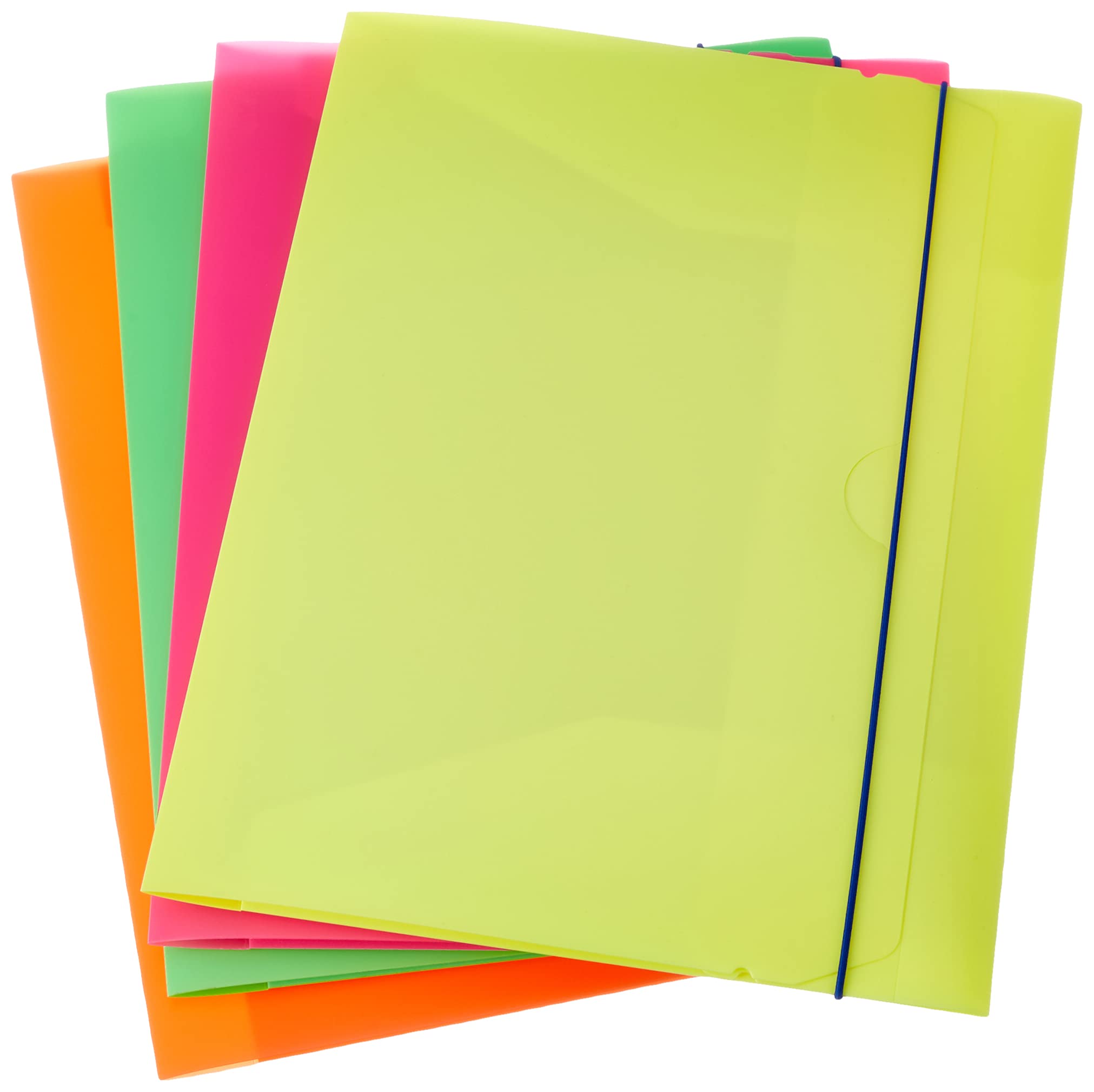 Fellowes 1028101 Cartella Progetto Shocking File, Confezione da 4 Pezzi, Colori Fluorescenti Assortiti