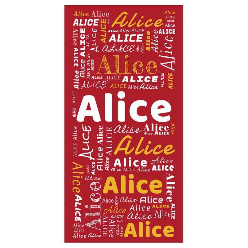 Personalised Beach Towels for Kids Adults|Custom Cotton/Poly Blend Pool Towel with Name|Customised Sand Free Quick Dry Beach Towel for Boys Girls Women Men(Red)