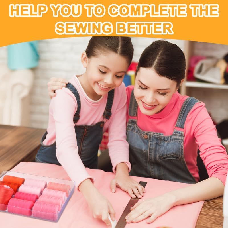 Miniatura 5 de Timgle Hilo de coser multiusos, 96 carretes de hilo surtido, 1000 yardas, hilos de poliéster para coser prácticos hilos de coser de poliéster para