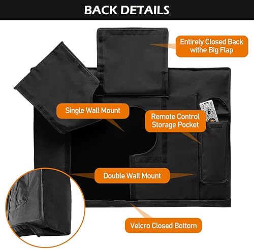 Miniatura 5 de HOMEYA Funda de TV para exteriores de 30 a 32 pulgadas con solapa frontal transparente resistente a los arañazos + cubierta inferior, protector de