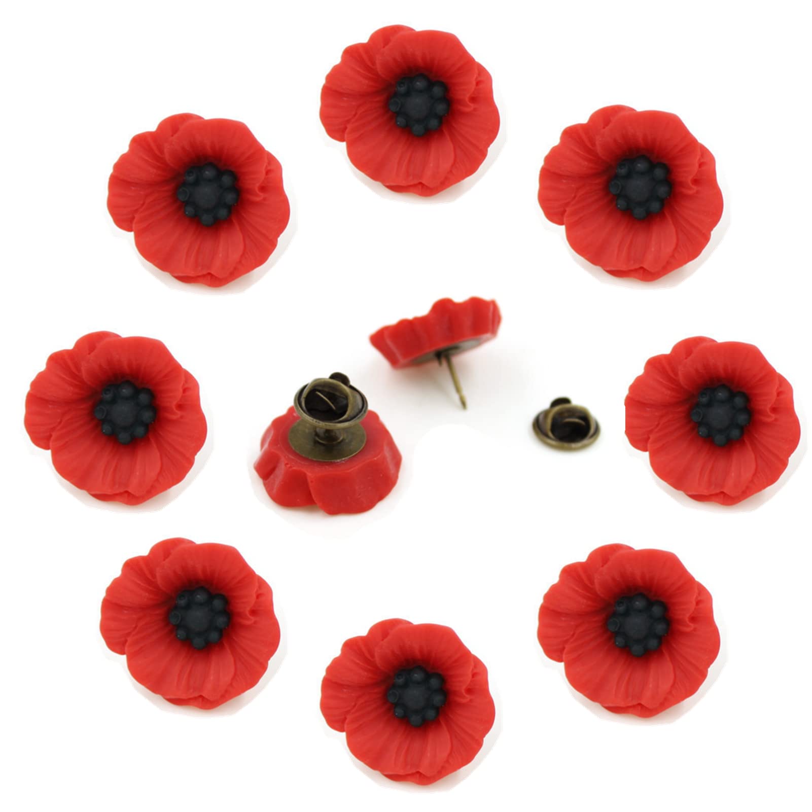 HainewRemembrance Poppy Brooch - Lest We Forget Canadian Poppy Day Gift Veterans Memorial Lapel Pin for Women & Men