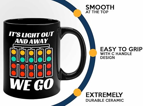 Miniatura 4 de Taza de café Racer de 11 onzas, color negro, con texto en inglés "It's Light Out", Fuel Speed Racer Car Guys Circuit Automotriz Racing Boy Regalos