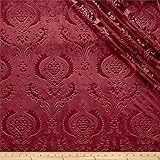 Damask Embossed Velvet Burgundy, Fabric by the Yard