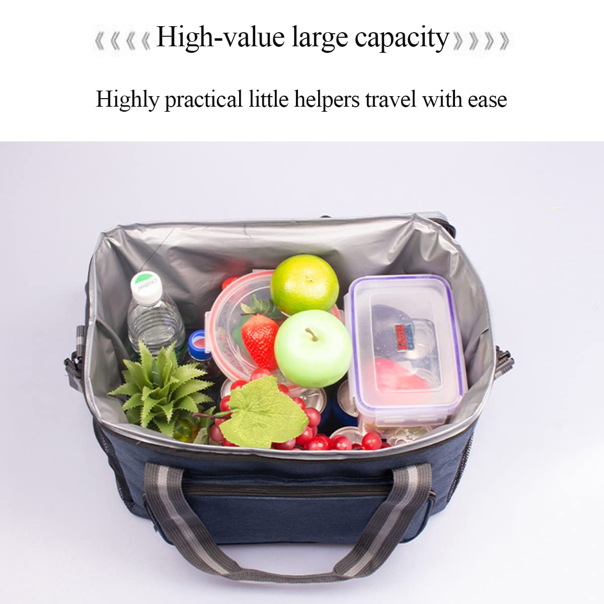 Sac isotherme pliable et réutilisable, sac de pique-nique en plein air isolé froid et chaud, sac isotherme 18 canettes (15 L), sacs isothermes pour le déjeuner, le pique-nique, le camping, la plage,