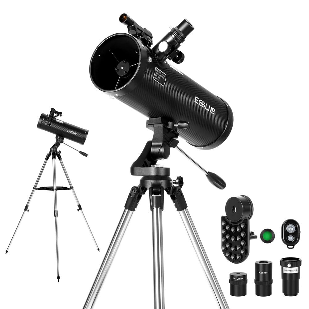 [EU/US Direct] 525X Astronomical Reflector Telescopes Adults Astronomy Beginners Telescope with Shutter Control and Steel Tripod Phone Adapter Moon Filter